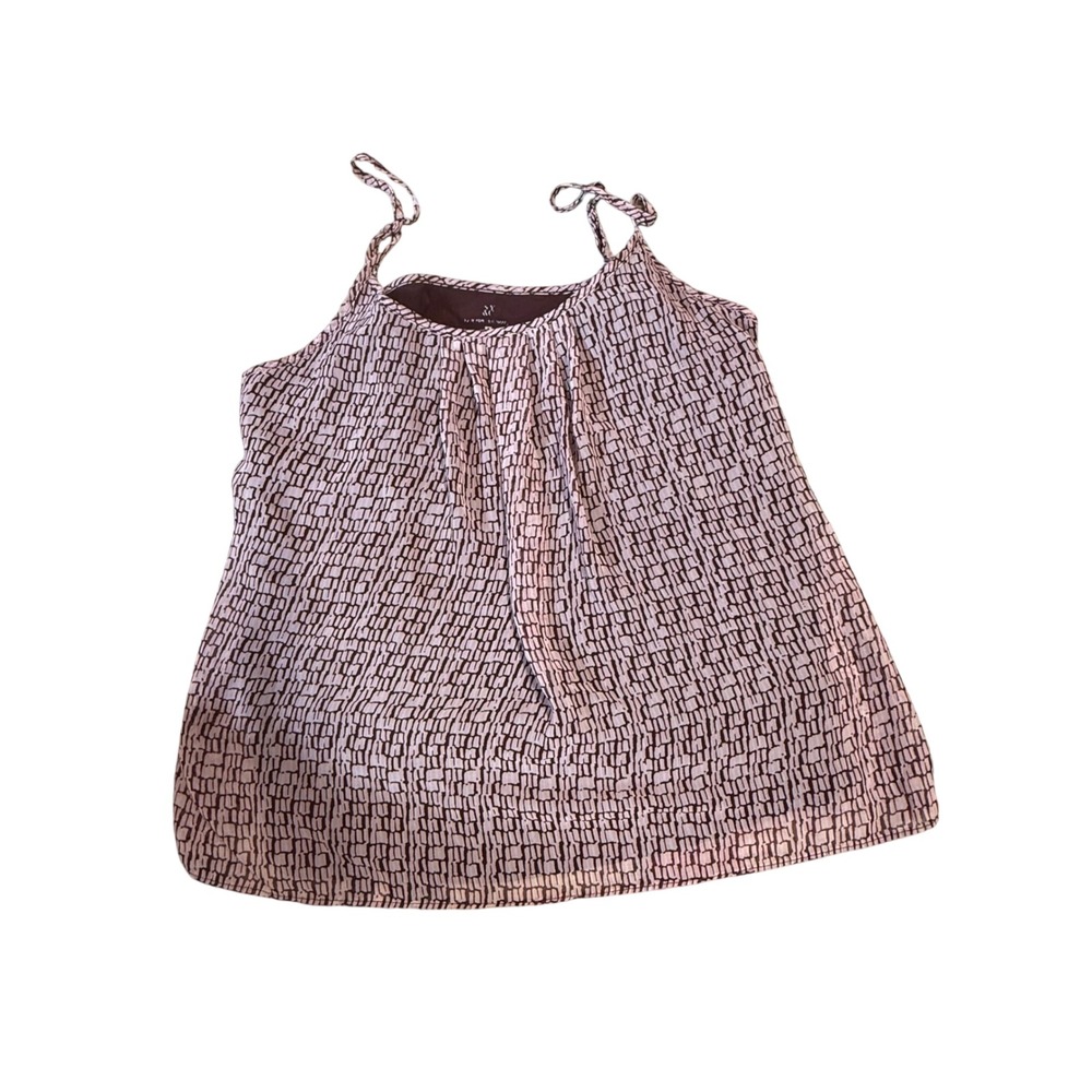 NY&C Sleeveless Blouse‎ Flowy Tank Top Brown Print Casual Size S